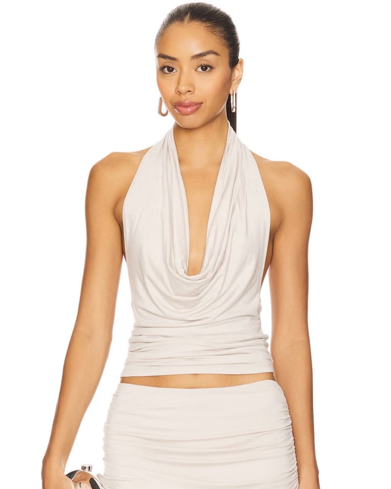 Elegant Draped Halter Top - Image 1