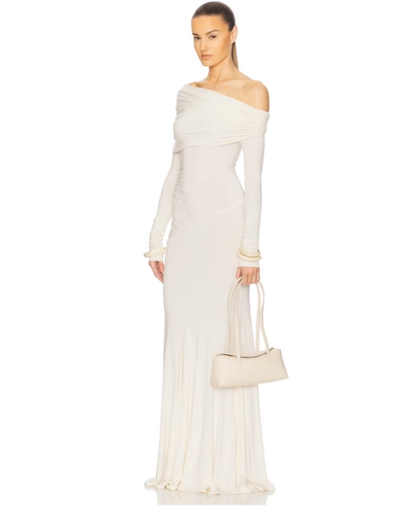 Helsa Cream Longsleeve Dress - Image 4