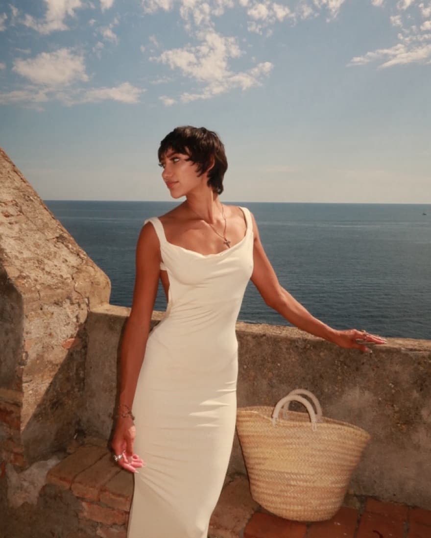 White Long Backless Dress - Image 1