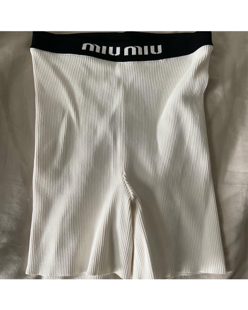 Miu Miu Ribbed Knitted shorts  - Image 2