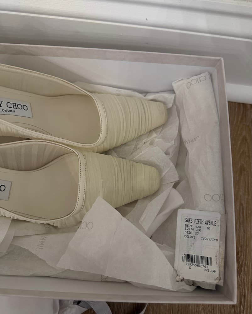 Jimmy Choo Lotta 100mm Ruched Tulle Heel - Image 3
