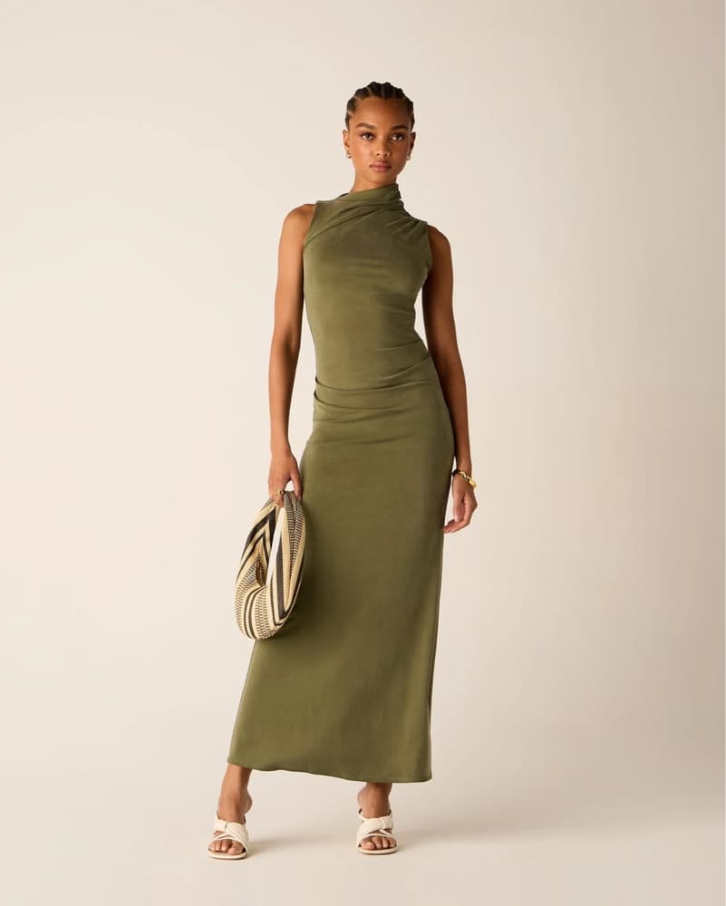 Kith Delphi Draped Sueded Gown Dress XS - Image 1