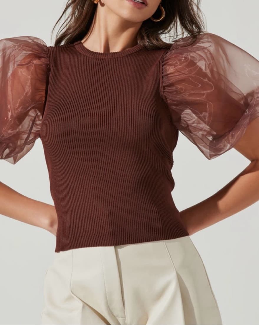 ASTR the Label Puff Sleeve Top - Image 1