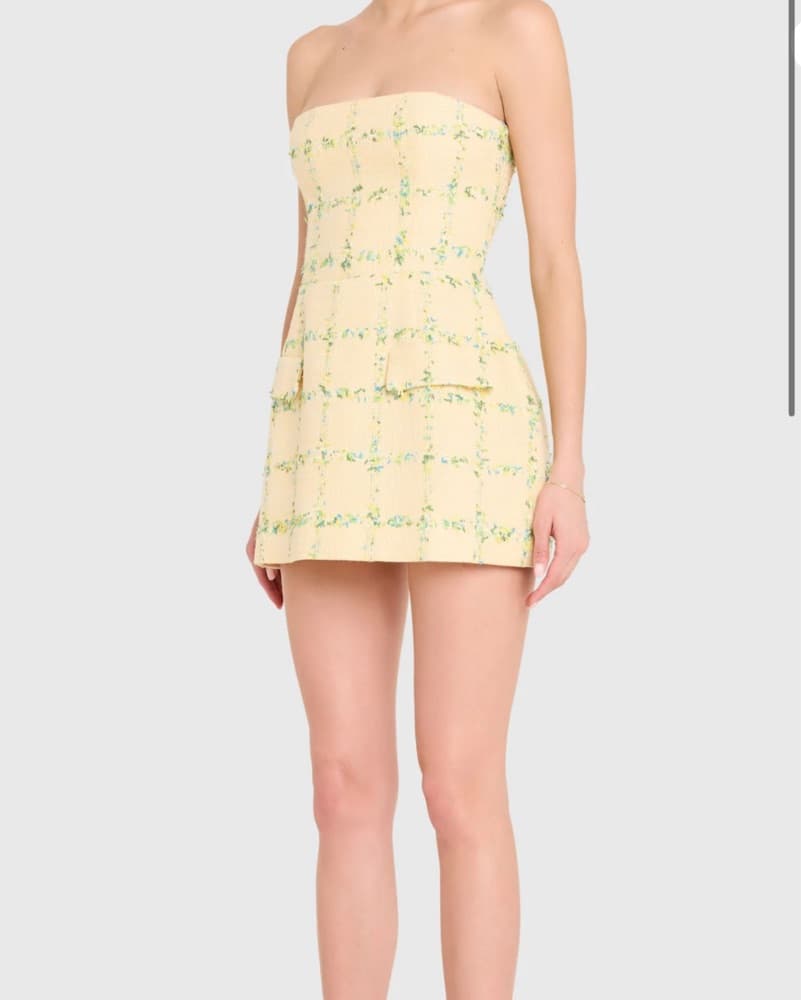 Amanda Uprichard Tweed Yellow Dress - Image 2