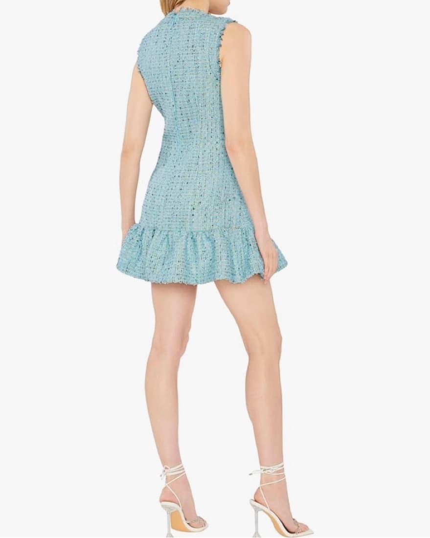 Elegant Tweed Dress with Ruffles - Image 3