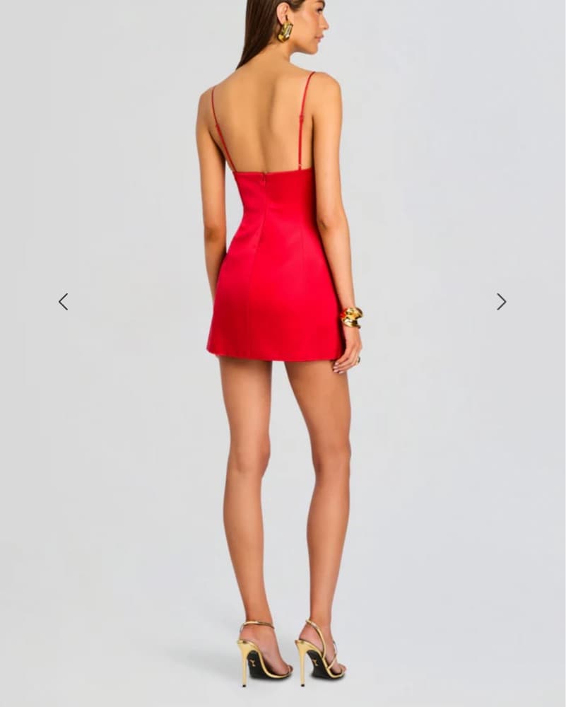 retrofete Red Satin Mini Dress - Image 2