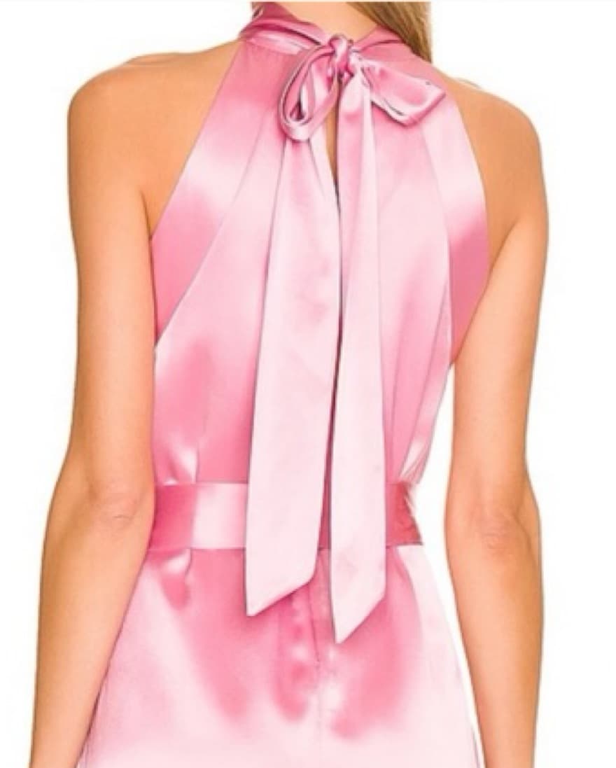 Something Navy Pink Satin Jumpsuit - Image 3