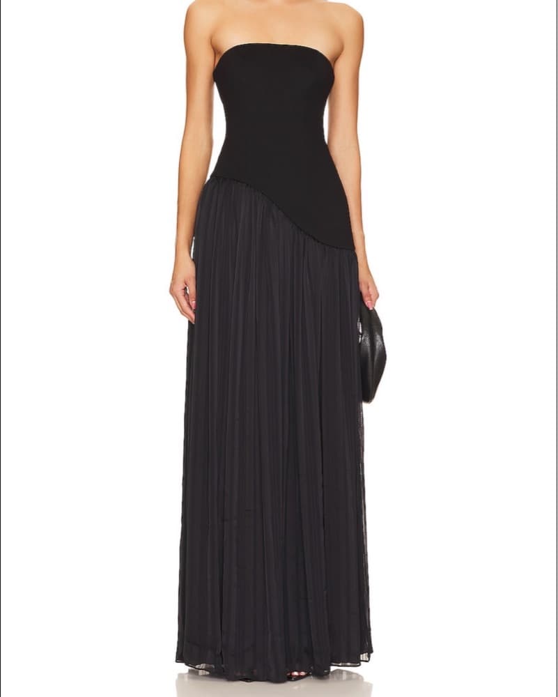 Alice Strappless Gown in Black  - Image 1