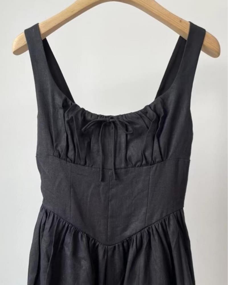 Reformation Black Linen Maxi Dress - Image 6