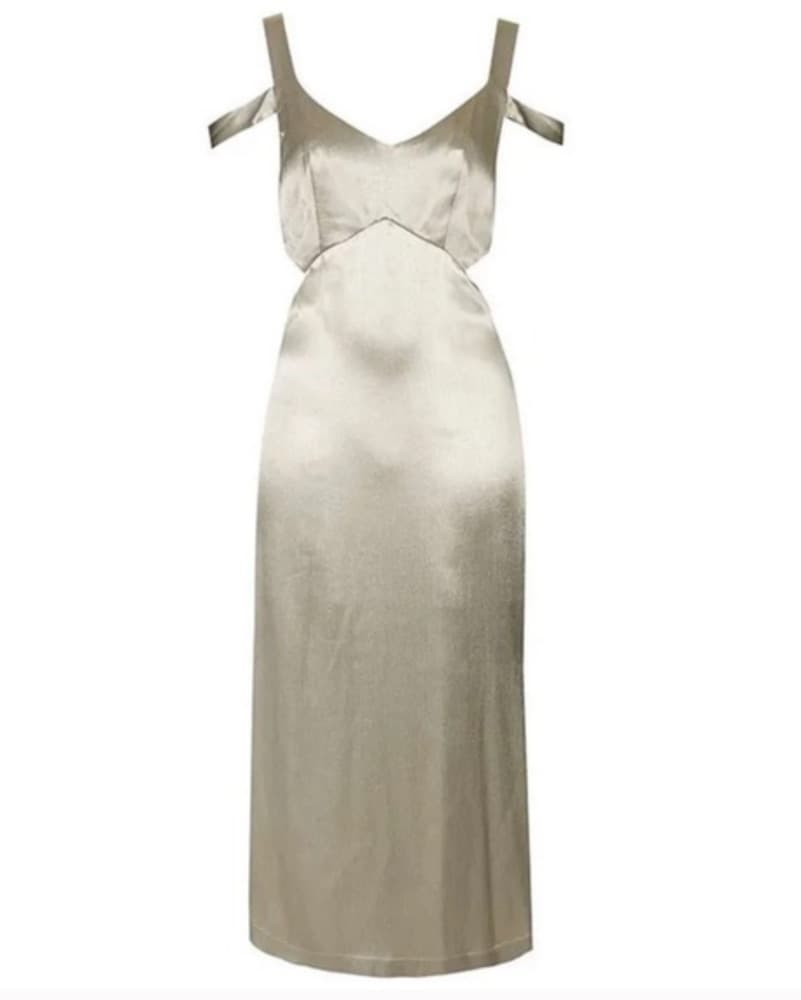 Shimmering Satin Slip Dress - Image 2