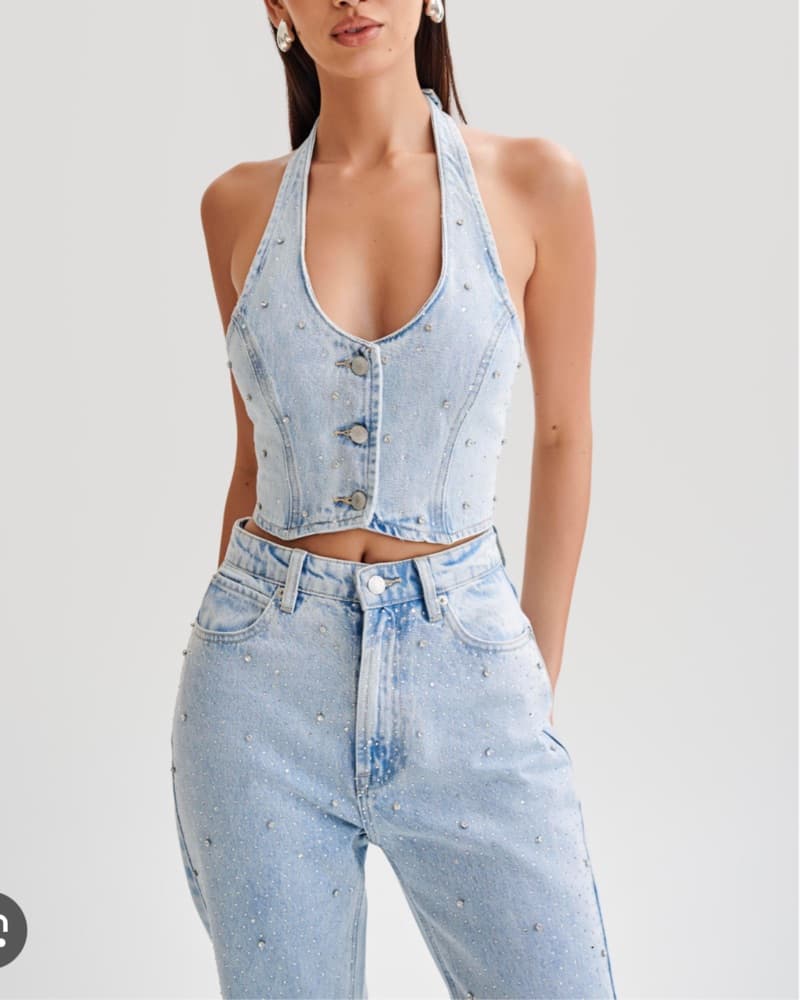 Meshki Embellished Denim Vest-NEVER WORN - Image 2
