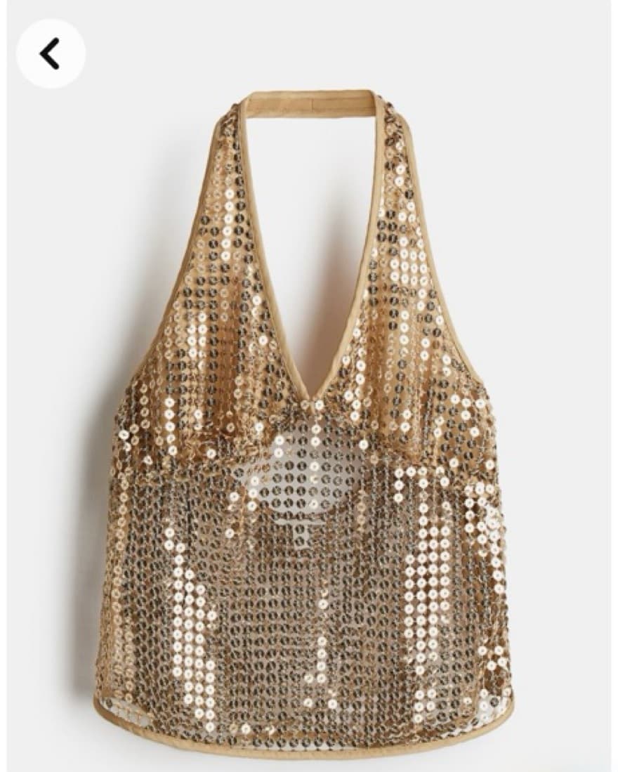 Gold Sequin Halterneck HM Top - Image 1
