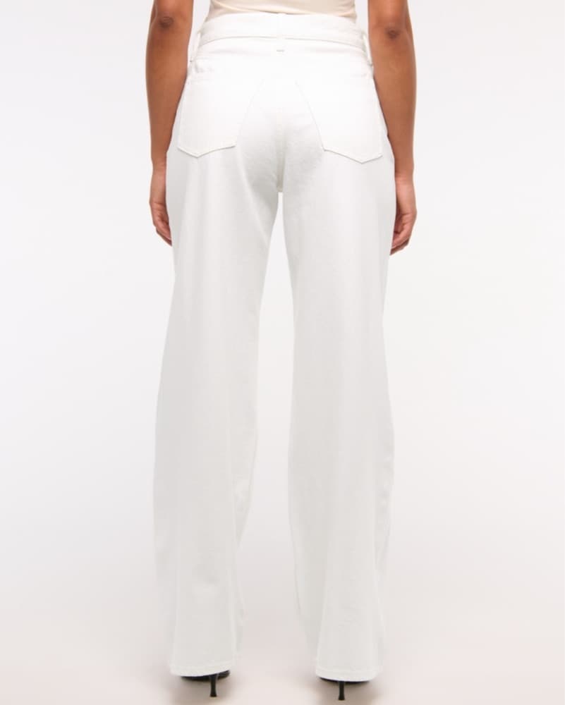 A&F White High Rise Wide Leg Jean - Image 4