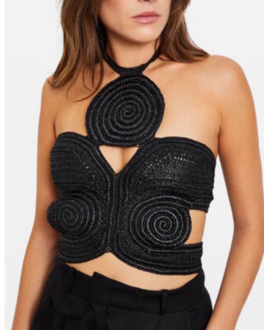 Archee Crochet Woven Roping Halter  Top - Image 4