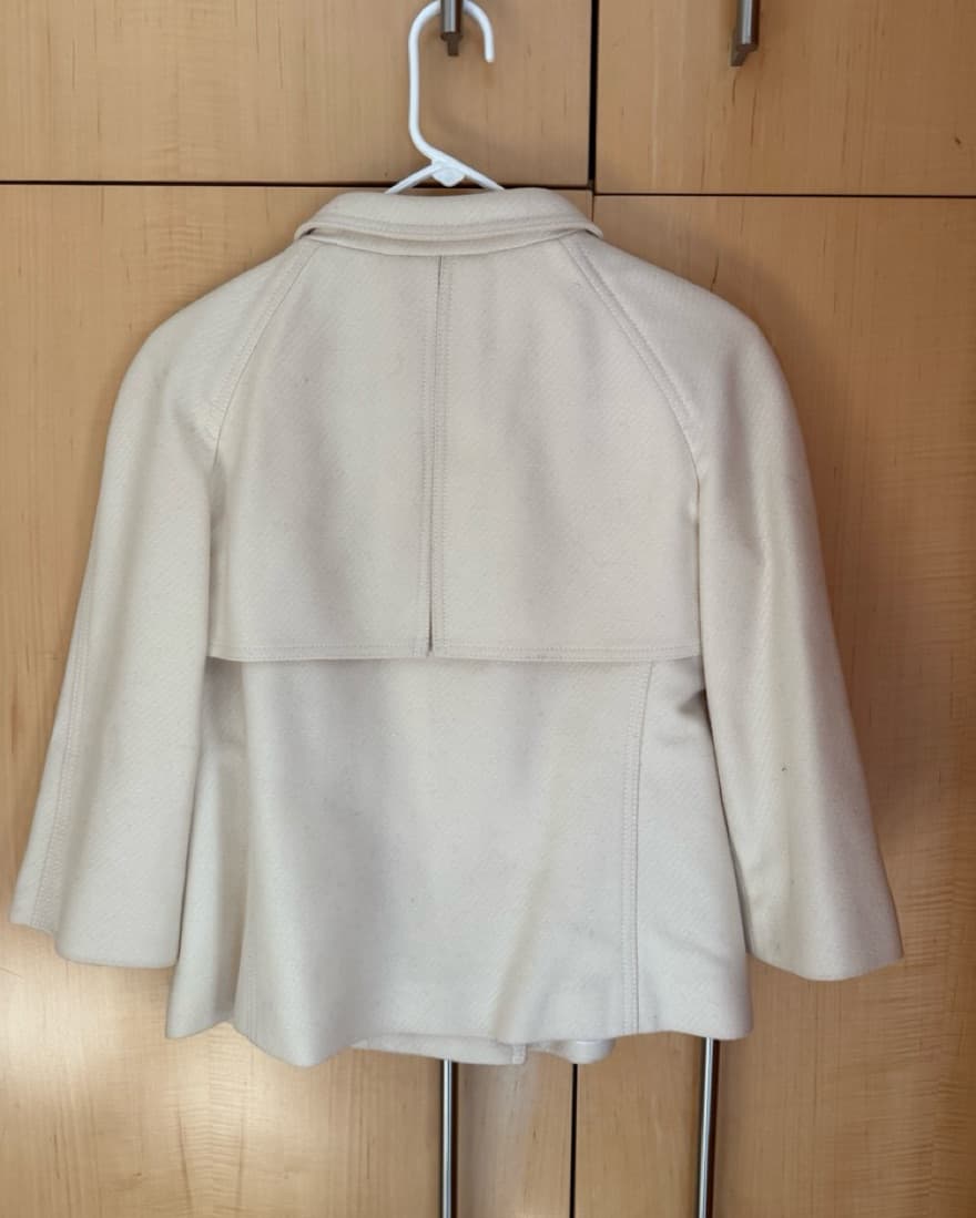 Burberry White Double Breasted Coat - Image 3
