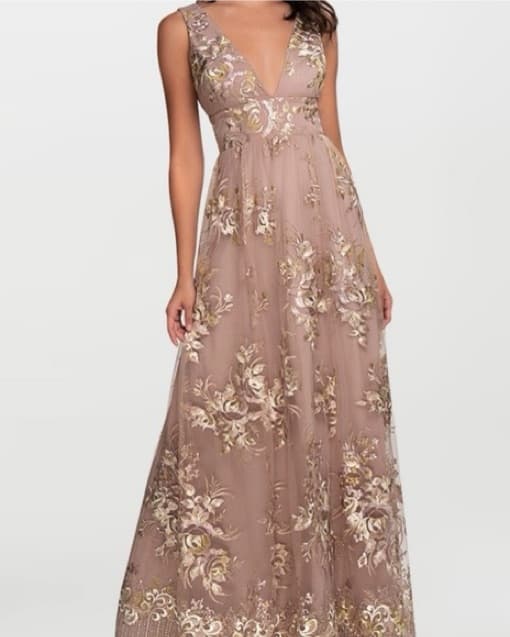Azazie Blush Dusty Rose Emroidered Maxi  - Image 4