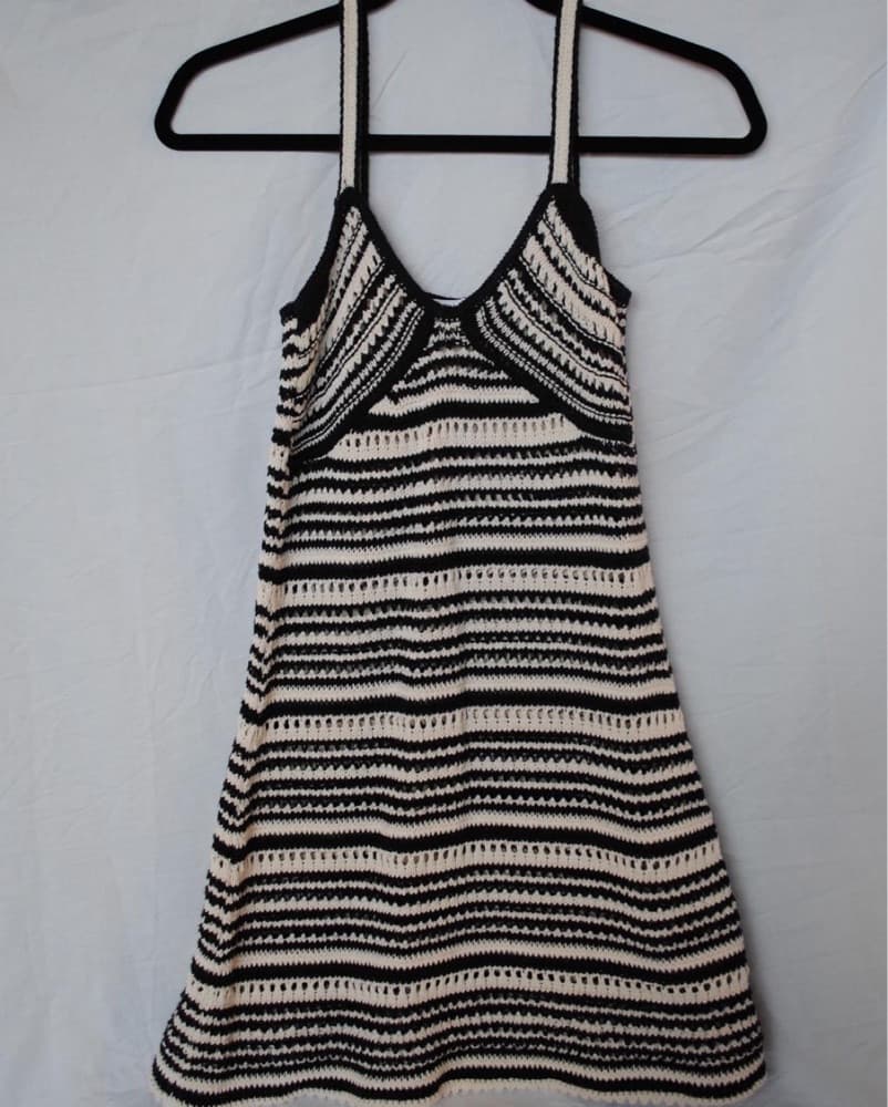 Zara knit black and white dress  - Image 2