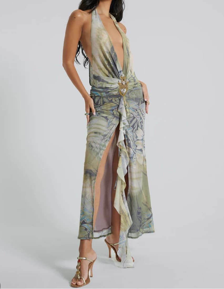 Jaded London Cindy Plunge Maxi Dress - Image 1