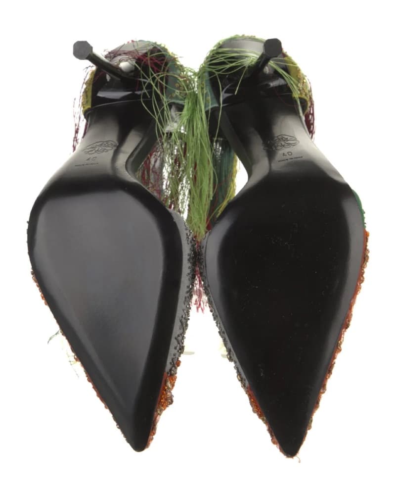 McQueen F/W‘22 Beaded Fringe Heels - Image 5