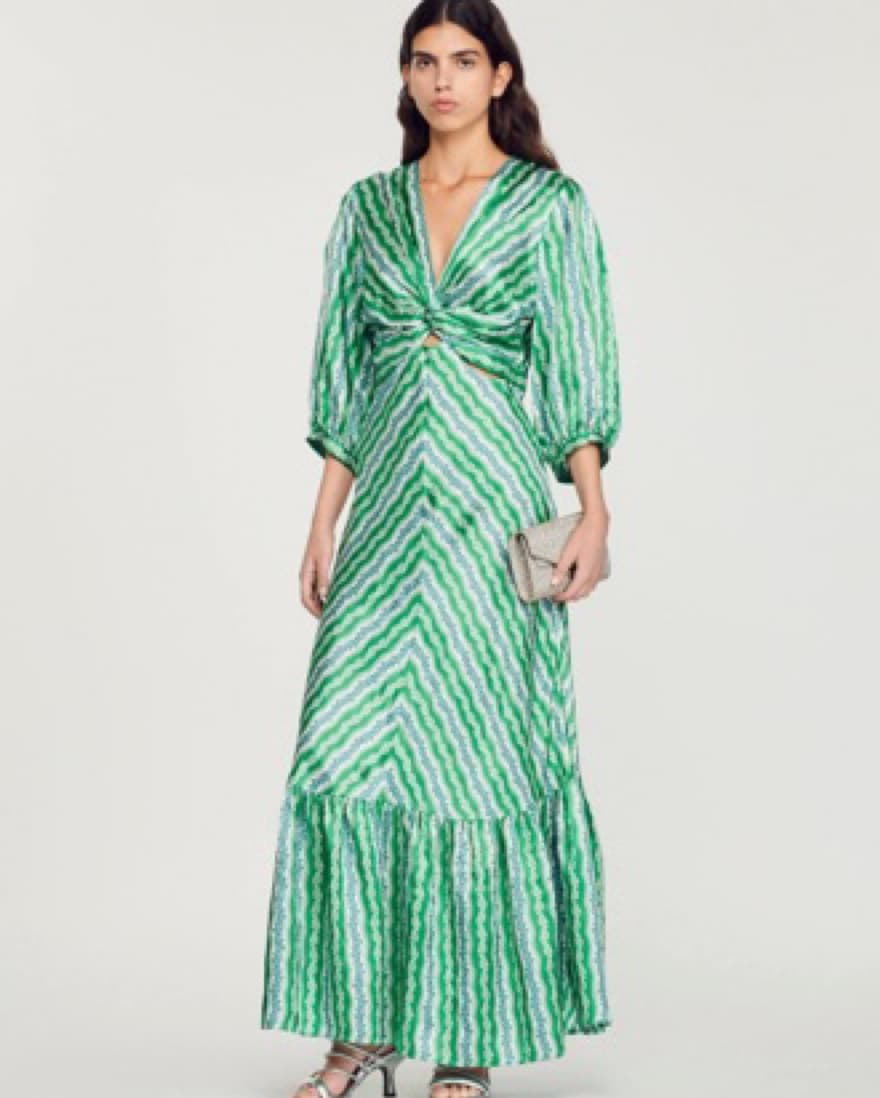 Sandro Agnetta Maxi Dress in Green /Deep - Image 1