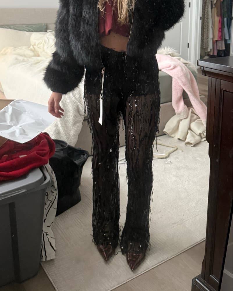 Sequin Fringe Pants Outfit - Image 3