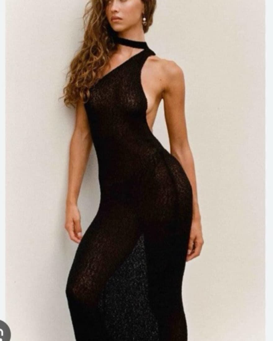 Black Neck Tie Dress - Image 3