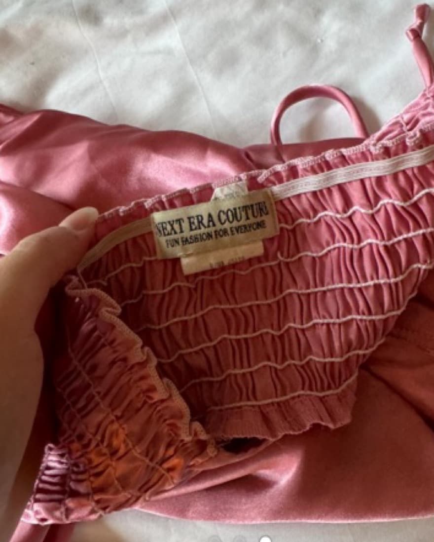 cute pink silk/satin halter - Image 2