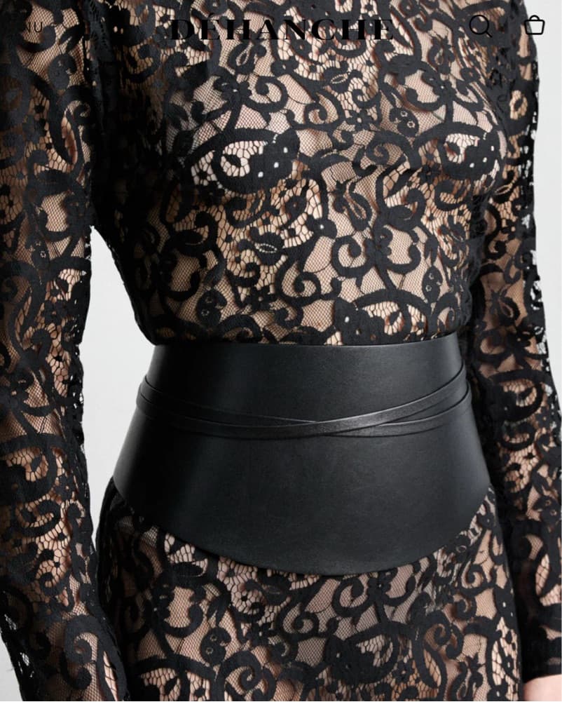 Dehanche Undone Black Leather Corset Waist Belt - Image 2