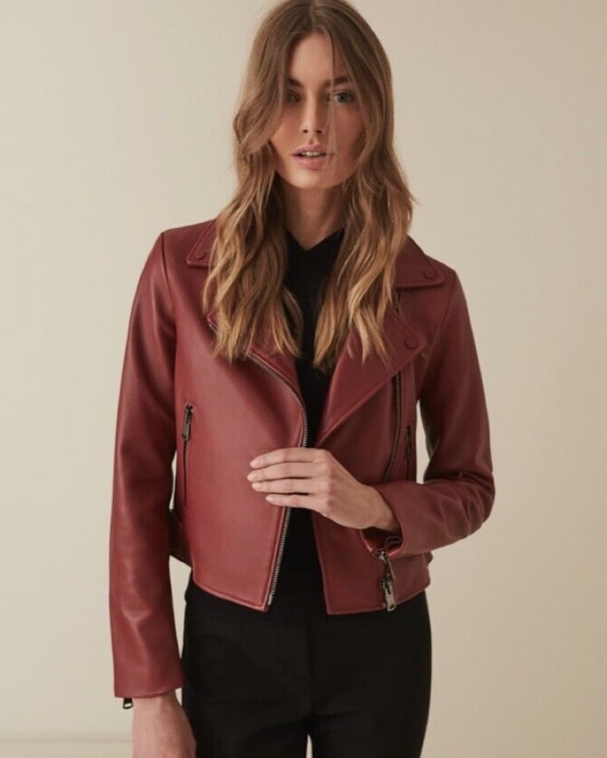 Reiss Leather Biker Jacket - Image 2
