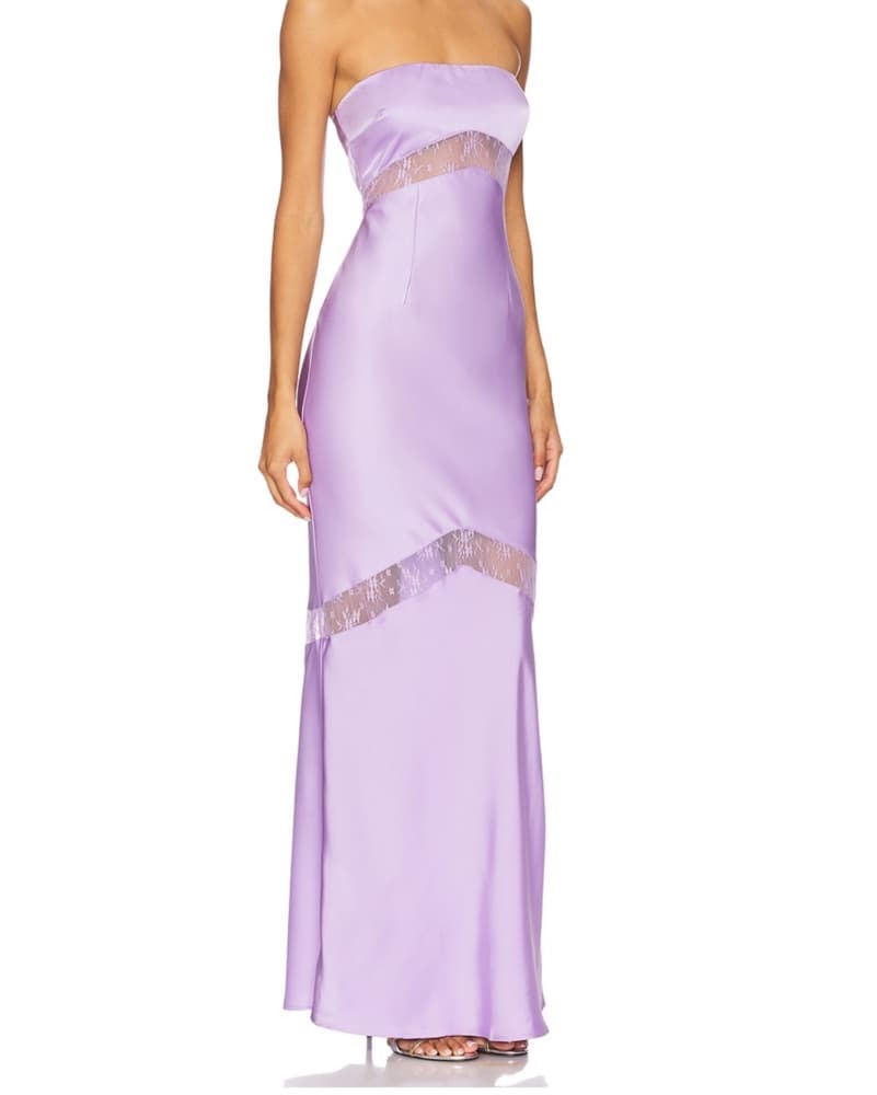 Runaway Label Lilac Lace Satin Gown XS - Image 3