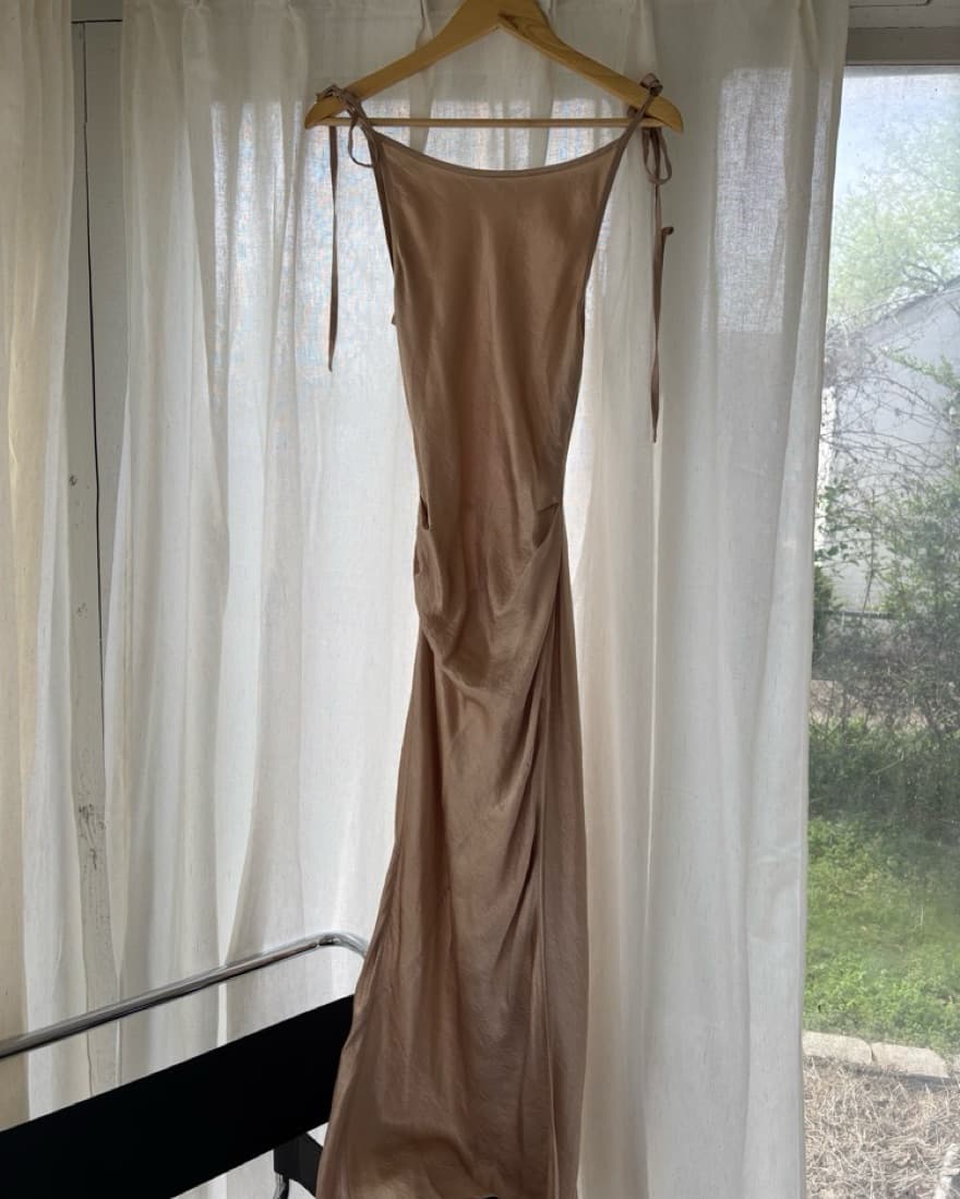 Acne Studios Brown Satin Dress - Image 4