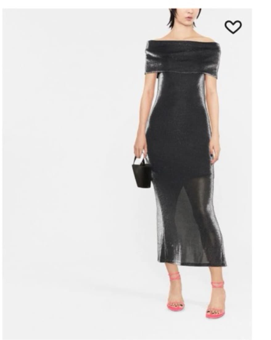 Silver Off The Shoulder Midi - Image 3