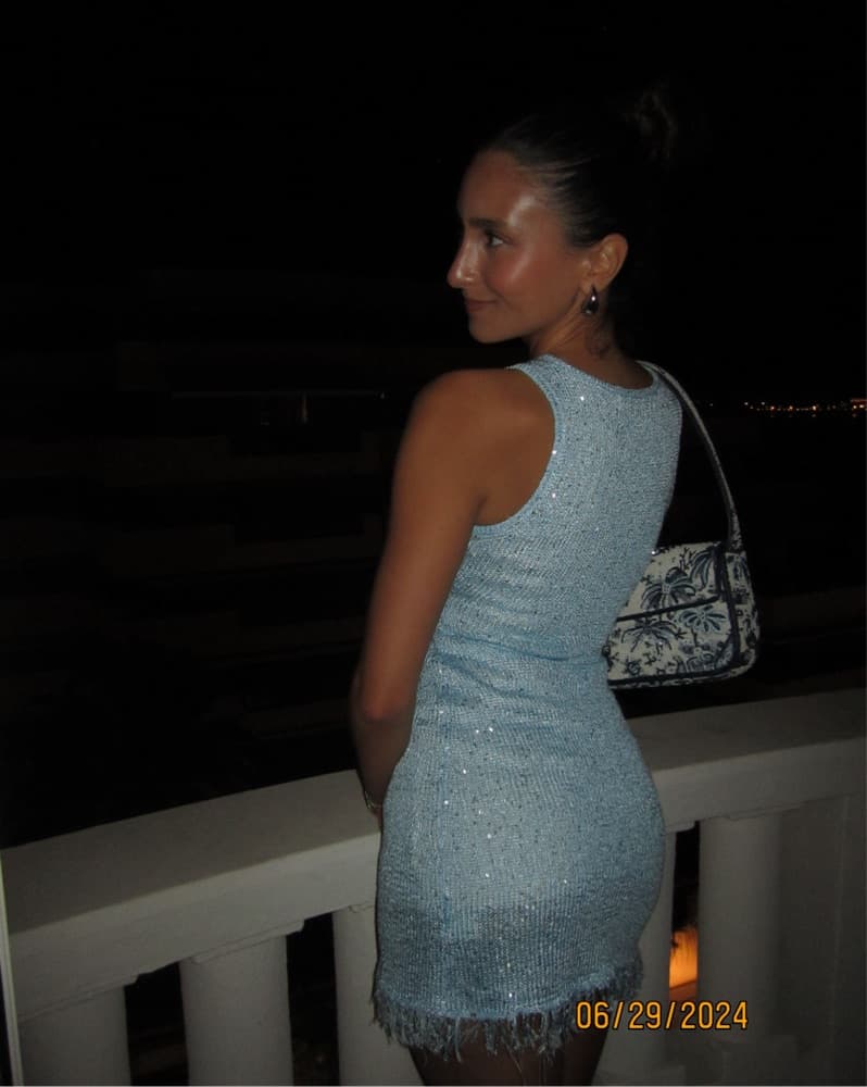 Asta Resort Blue Sequin Mini Dress - Image 2