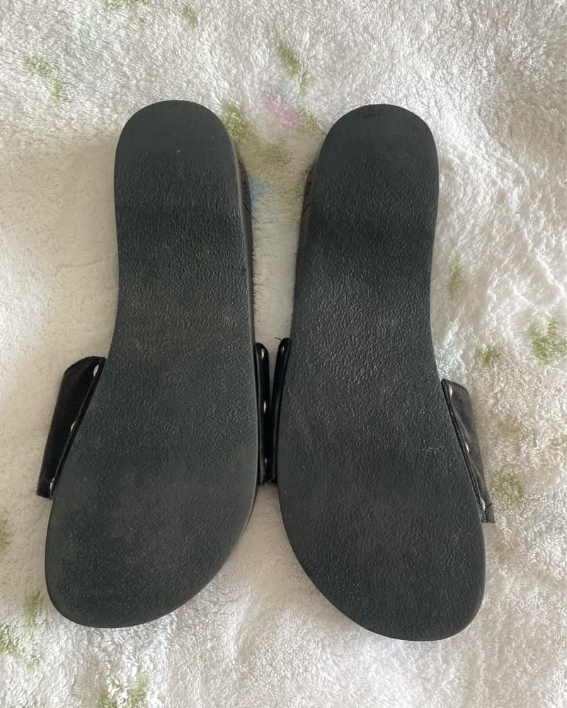 Chanel Black Suede Slide Sandals - Image 4