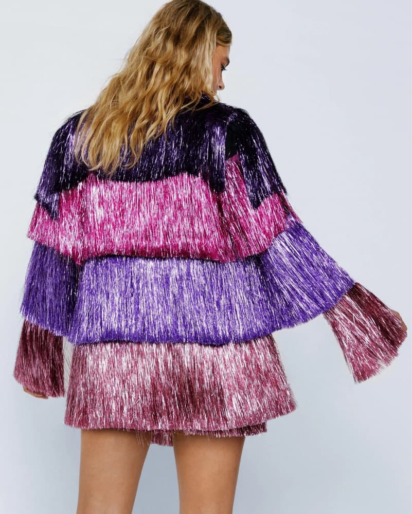Metallic tiered jacket/skort set - Image 3