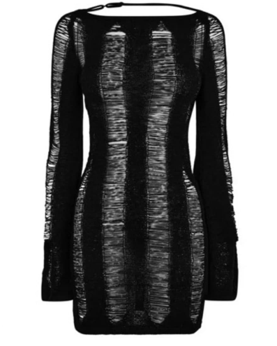 JADED LONDON Umbra Shredded Mini Dress - Image 2