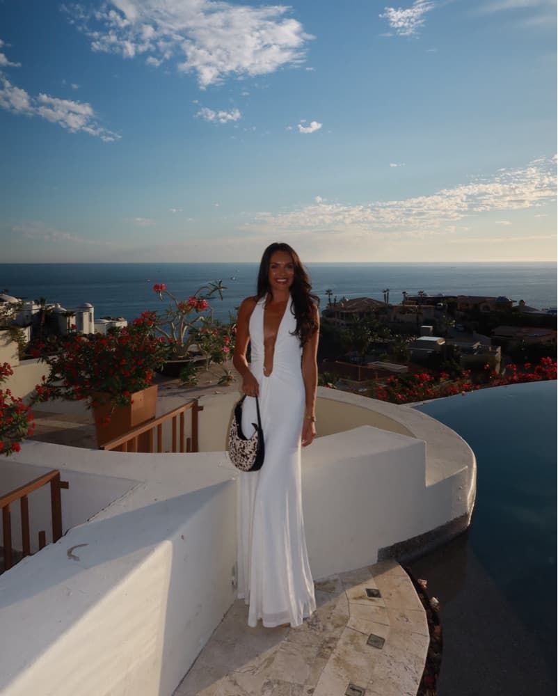  Plunge White Maxi Dress - Image 2
