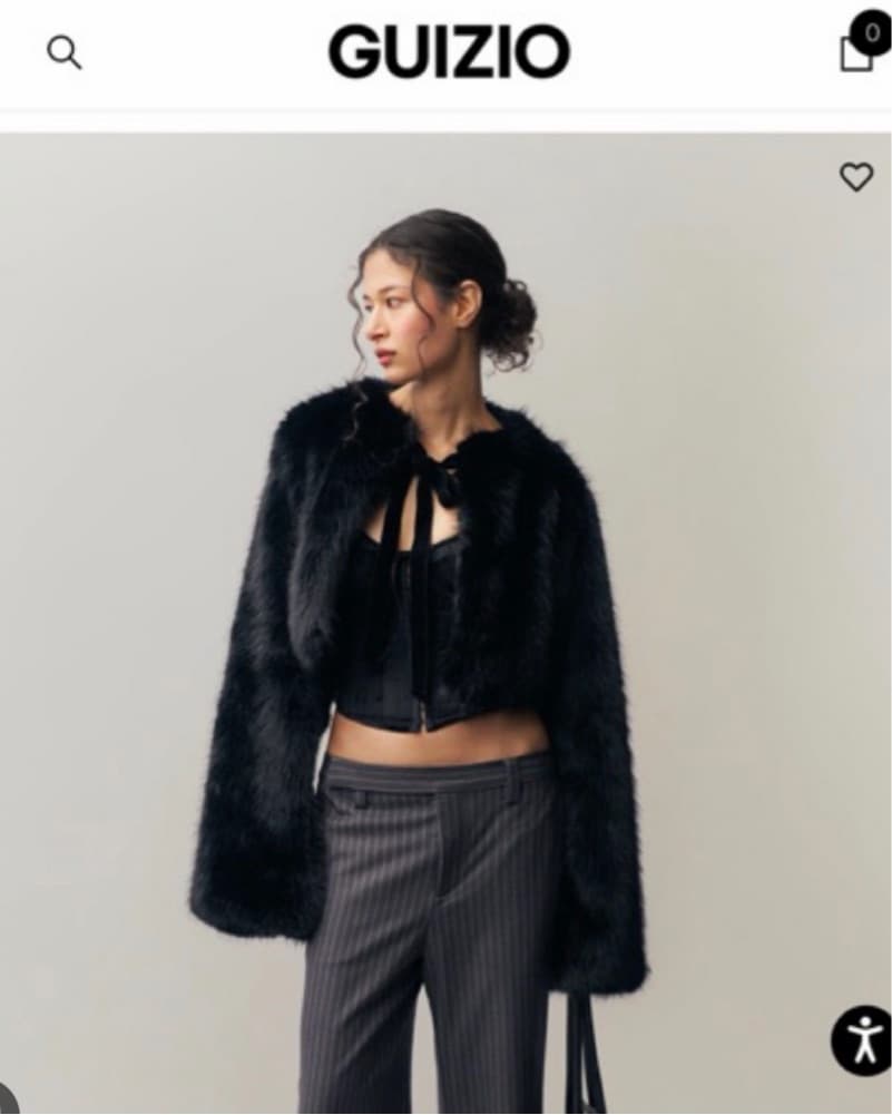 Guizio Faux Fur Cropped Jacket - Image 1