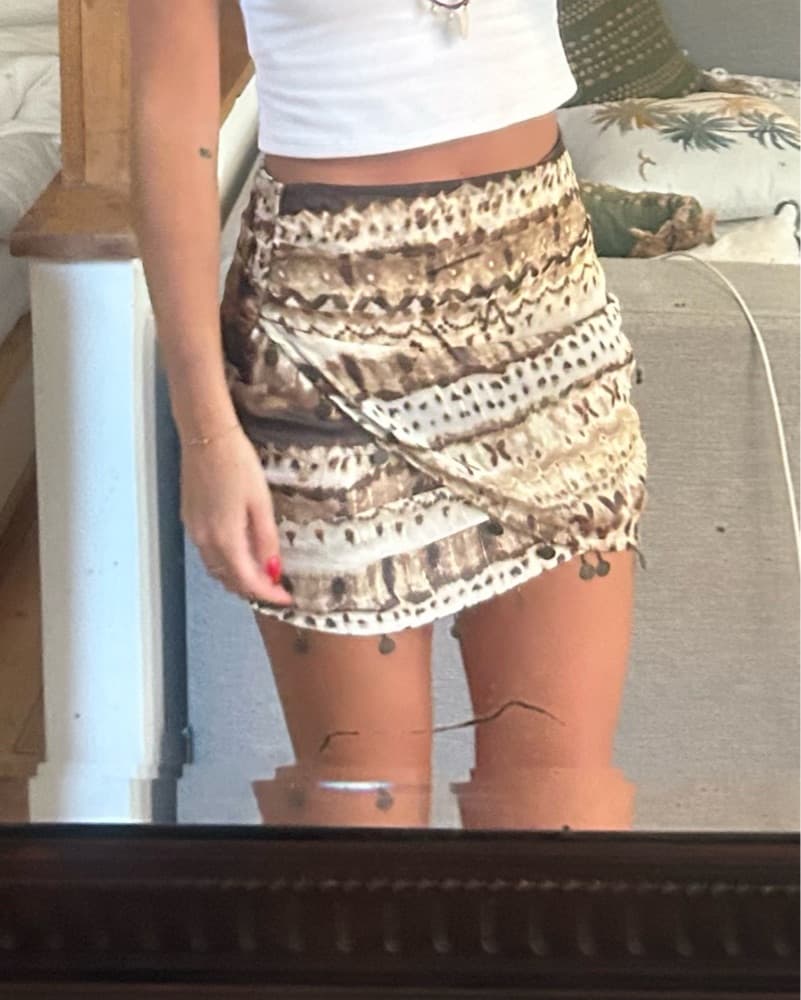 Printed Mini Sequin Skirt - Image 1
