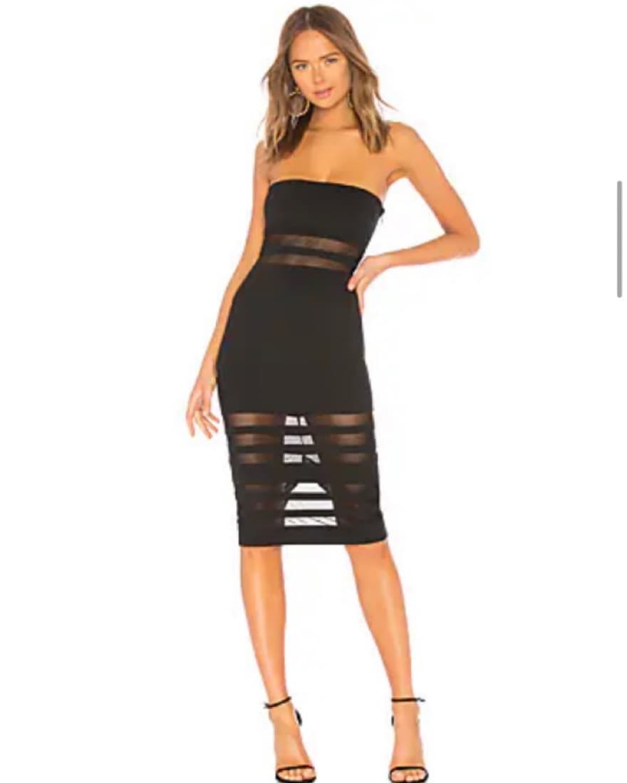 Black Revolve Mesh Midi Dress - Image 1