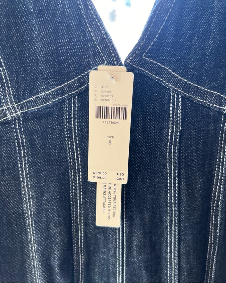 Pilcro Seamed V-Neck Denim Dress - Image 6