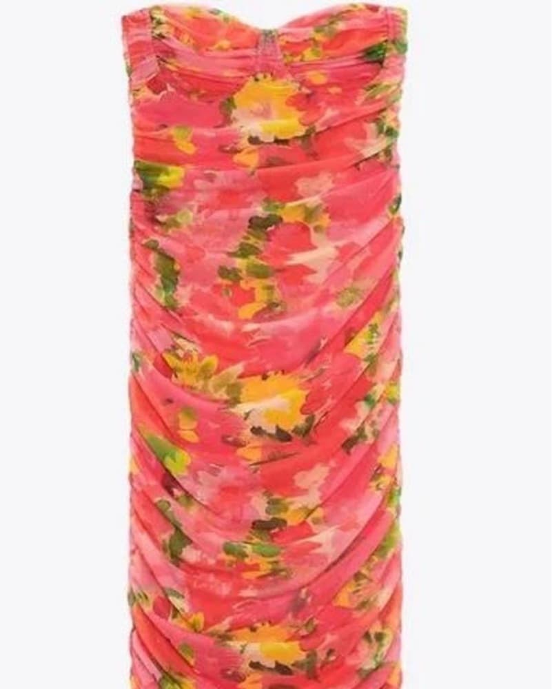 Zara Floral Tulle Midi Dress - Image 1