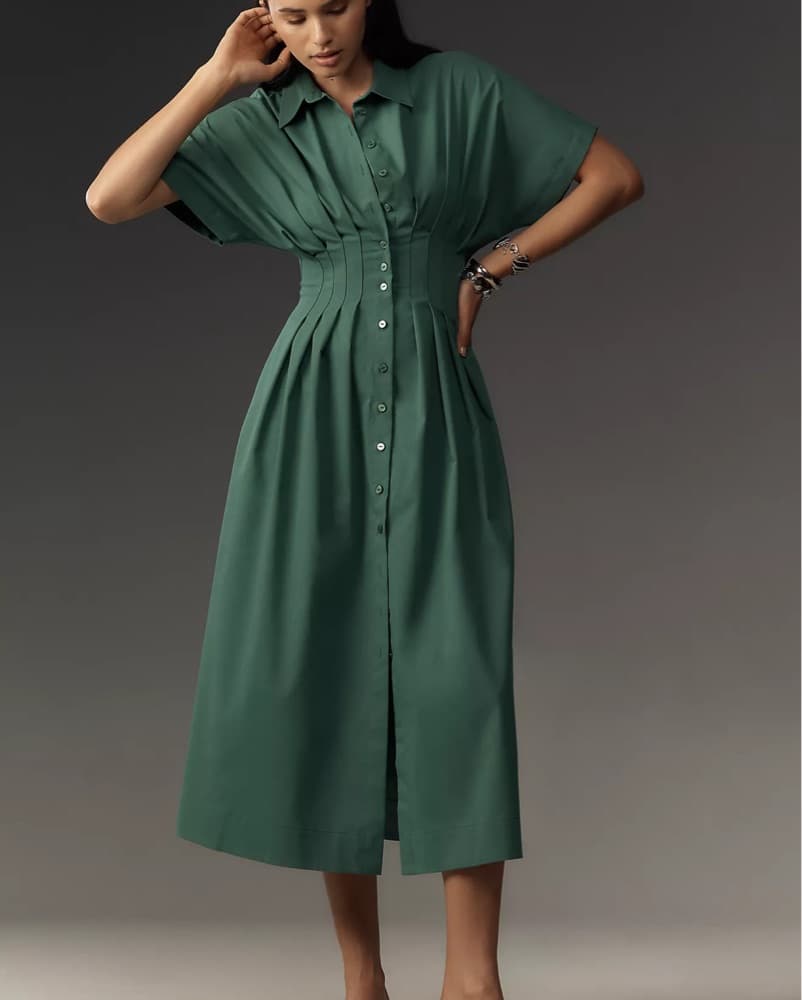 Anthropologie Green Dress - Image 3