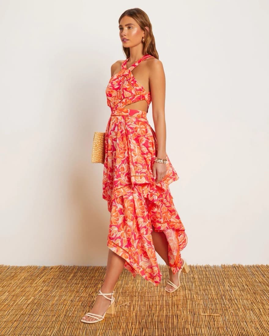 Mariela Halter Cutout Asymmetrical Midi  - Image 3