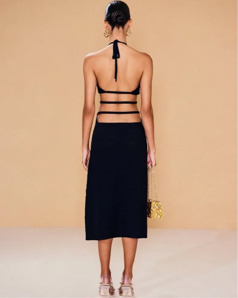 Cult Gaia Evaleigh Knit Dress Black - Image 4