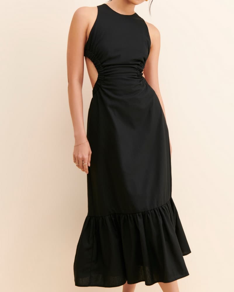 Black Open Back Long Dress - Image 5