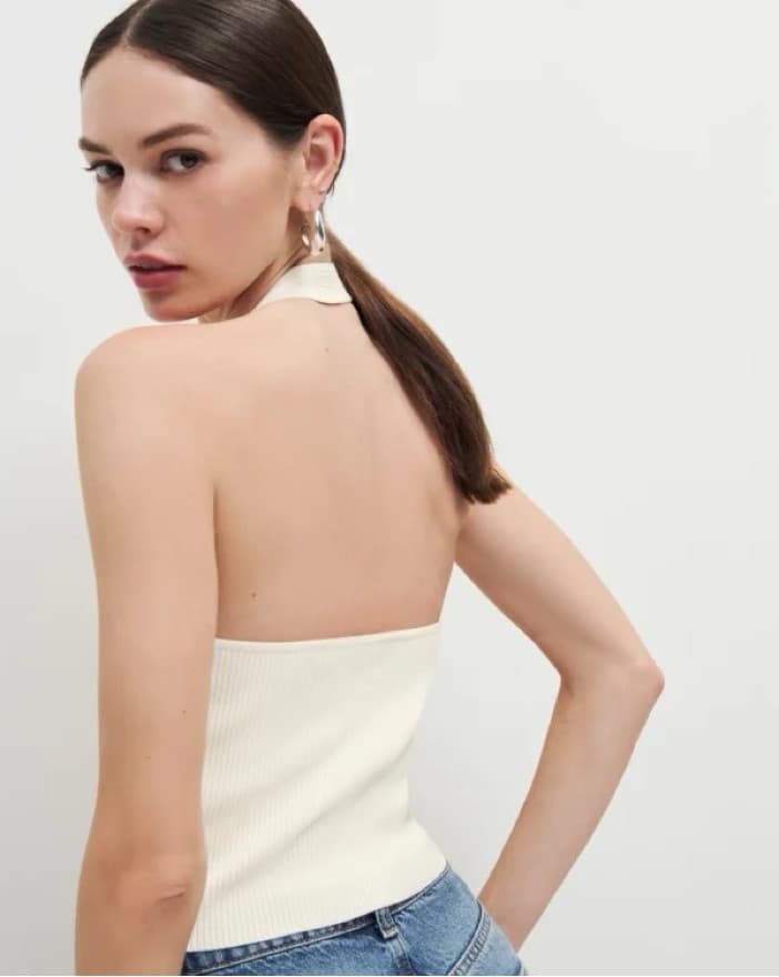 Reformation Carol Halter Sweater Tank - Image 3