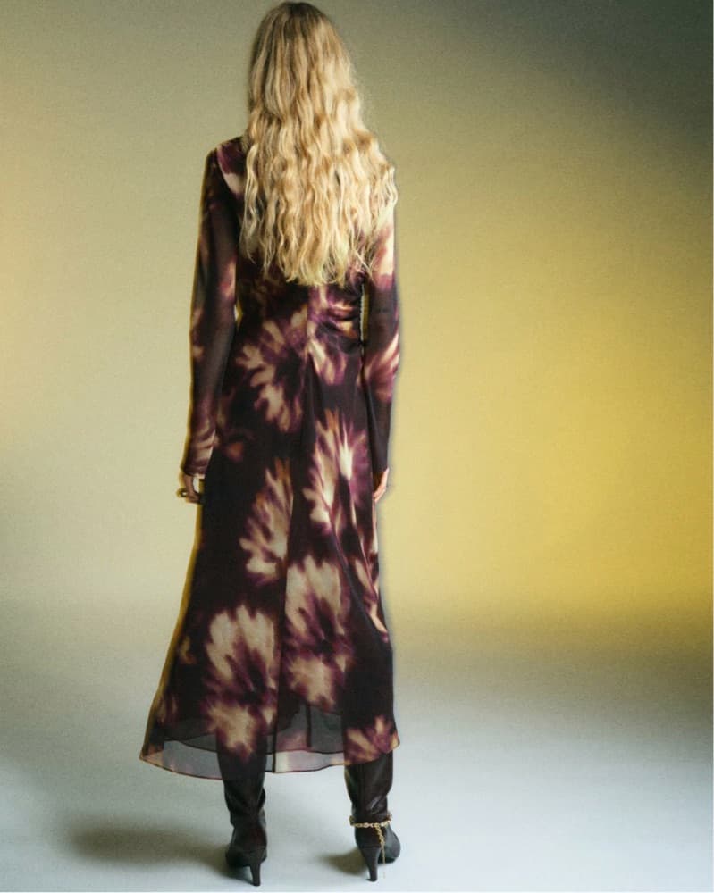 Long Sleeve Tie-Dye/ Floral Dress  - Image 3