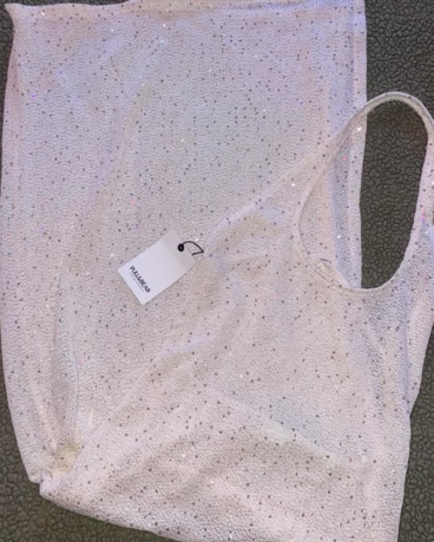 White sequin crotchet/knit midi dress - Image 4