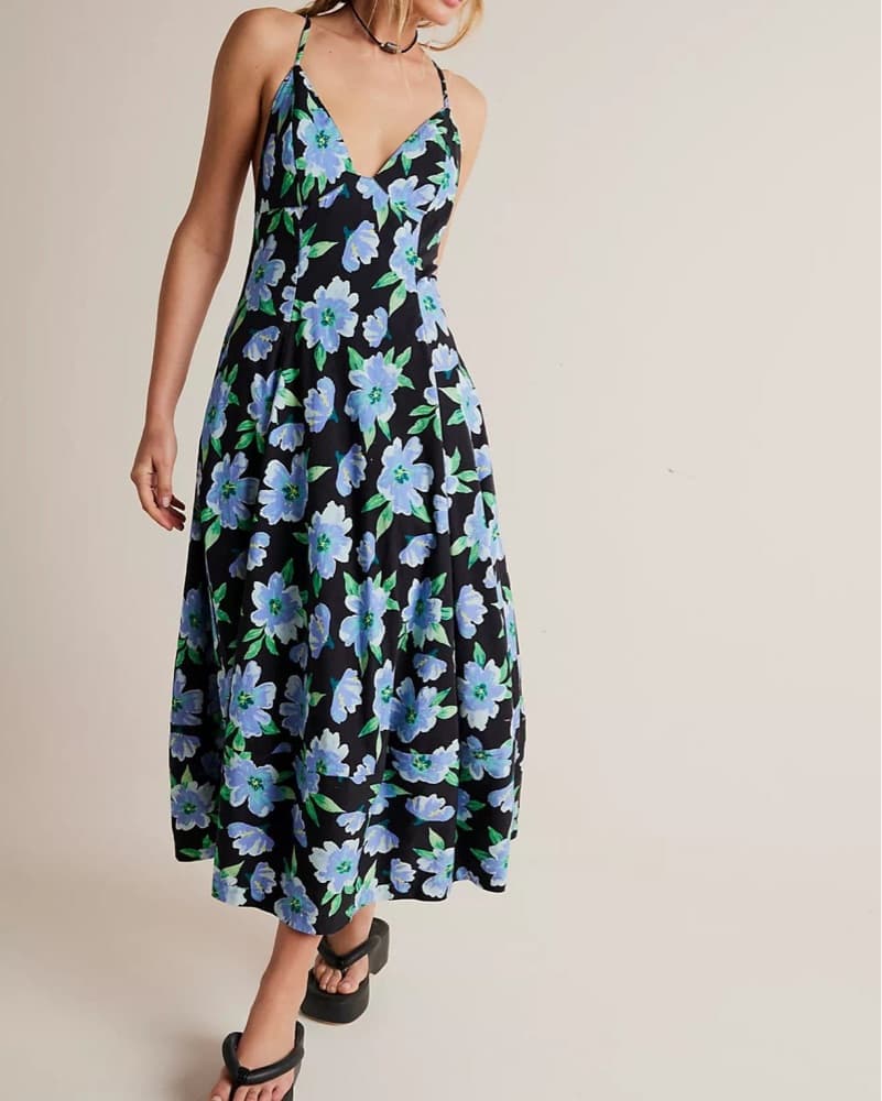 Free People Floral Midi Dress - Image 1